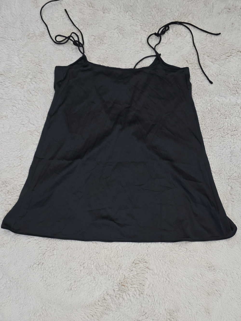 Black Tie-Strap Cami Top